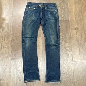 A.P.C. New Cure H Blue Wash Denim Straight Jeans, Size 31/34
